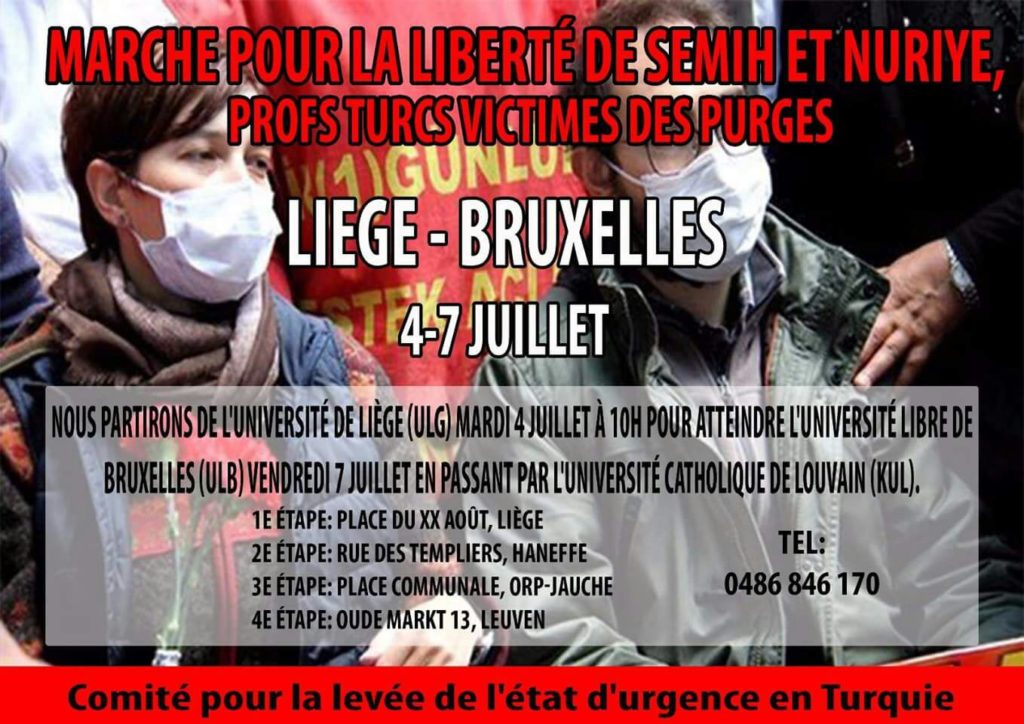 Marche de Liège à Bruxelles pour Semih et Nuriye