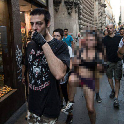 Un des fascistes virés de La Boqueria à coups de tatane