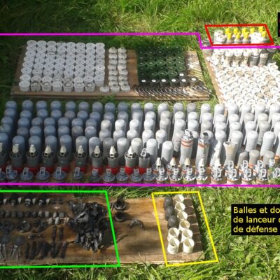 Munitions tirées par les gendarmes et ramassées dans Saudron et dans les champs avoisinnant