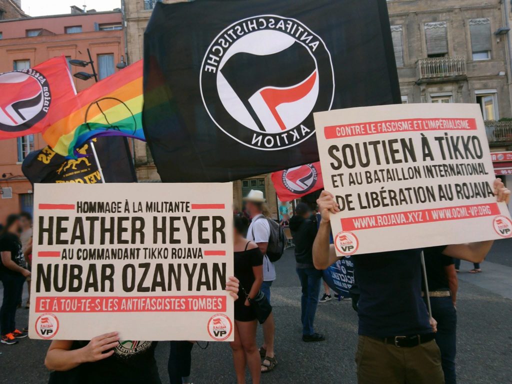 Hommages à Heather Heyer et Nubar Ozanyan à Toulouse.