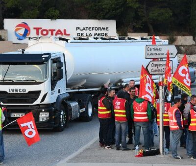 Barrage de routiers grévistes