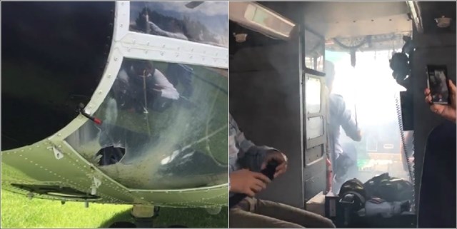 L'impact de la fusée (à gauche), son effet lors du vol (à droite)