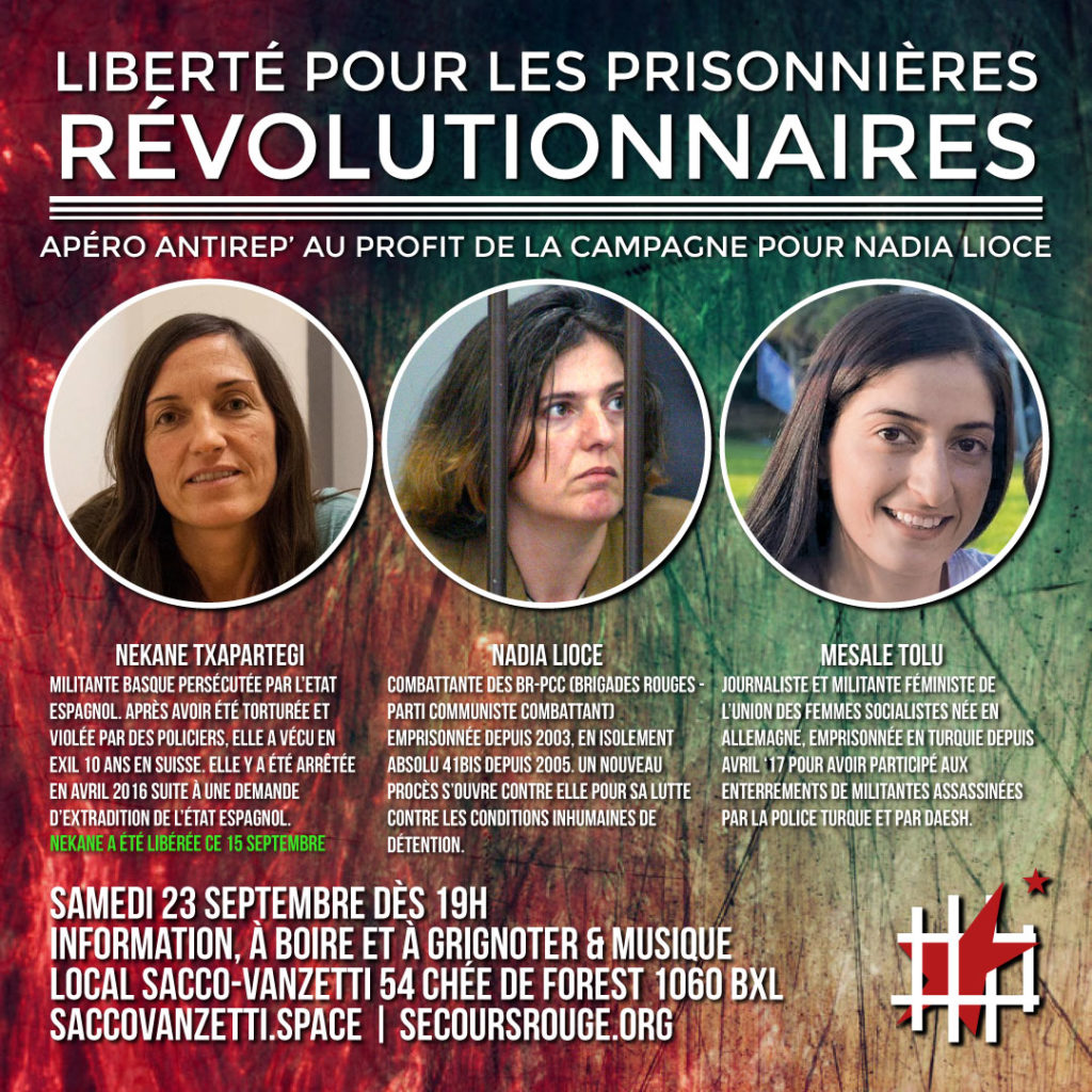 Liberté pour Nekane, Nadia et Mesale!