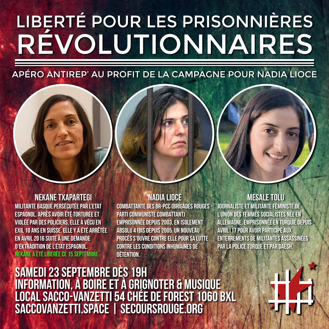 Liberté pour Nekane, Nadia et Mesale!