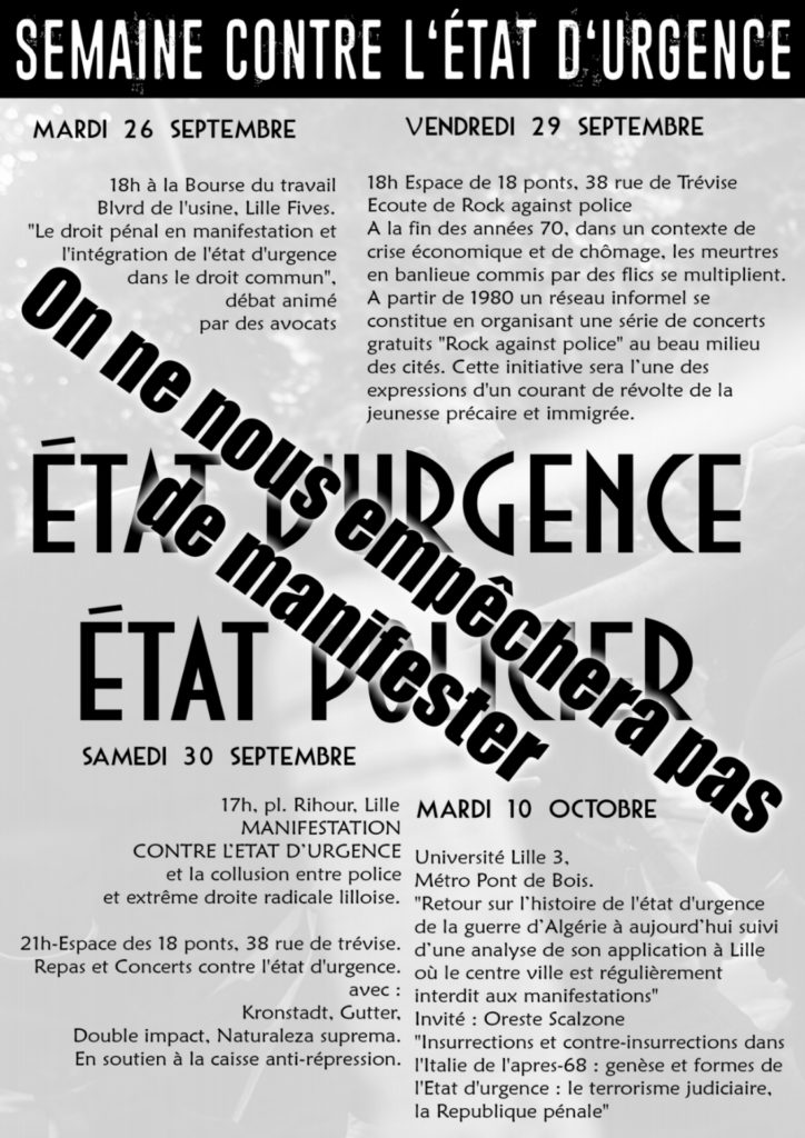 Contre l'état d'urgence.