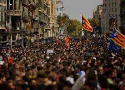 La manifestation à Barcelone