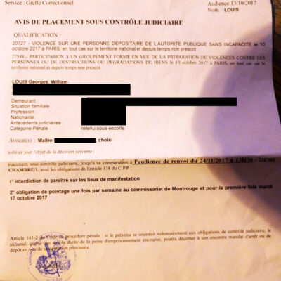 Contrôle judiciaire de Louis