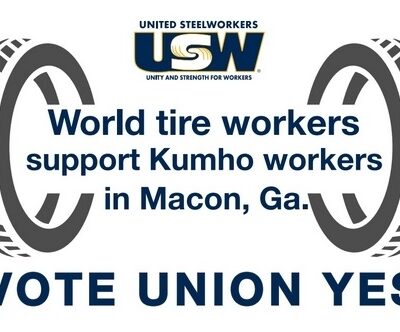 Affiche de soutien au vote pour un syndicat à Kumho