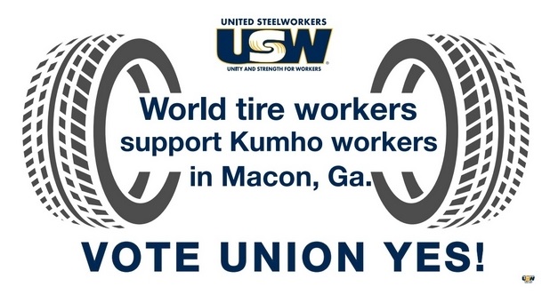 Affiche de soutien au vote pour un syndicat à Kumho