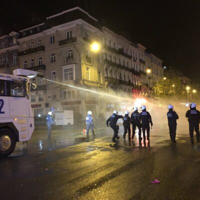 Intervention à l'auto-pompe à la Bourse à Bruxelles