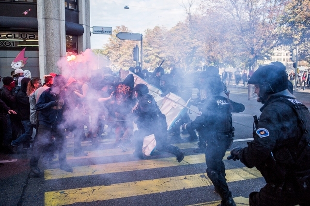 La manifestation de 2014 contre le bicentenaire de la police.