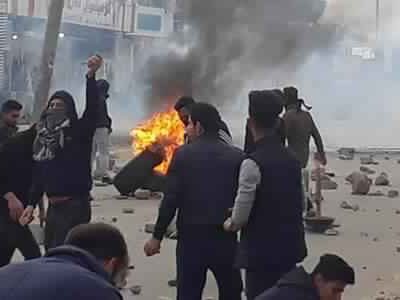 Scène d'émeute au Kurdistan irakien