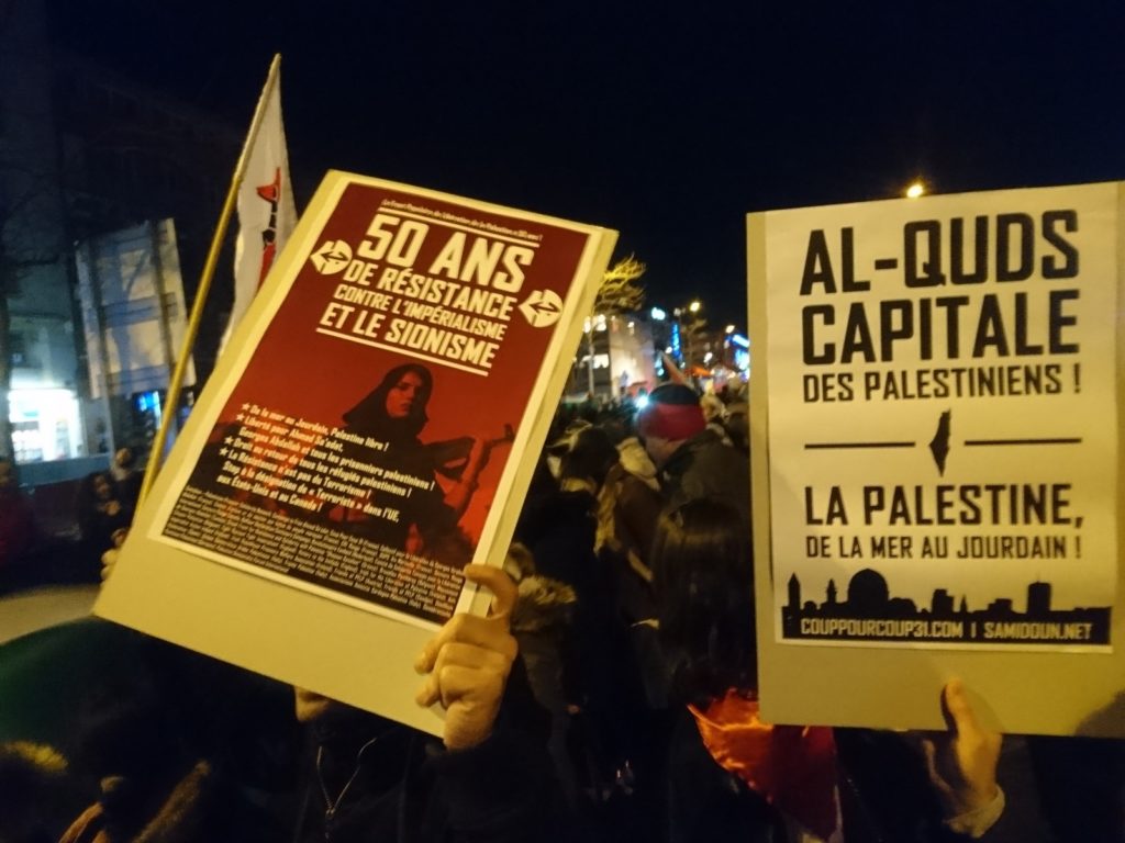 Coup Pour Coup 31 manifestait son soutien au FPLP et à la solution d'une Palestine libre de la mer au Jourdain.