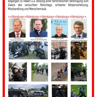 Avis de recherche contre... les principaux acteurs de la répression du NoG20