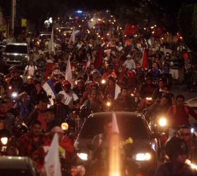 Manifestation de l'opposition vendredi à Tegucigalpa, la capitale du Honduras