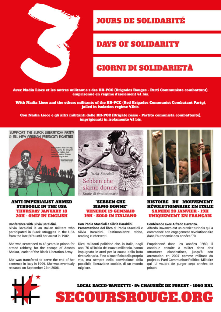 Week-end de solidarité avec les militant.e.s emprisonnés des BR-PCC 