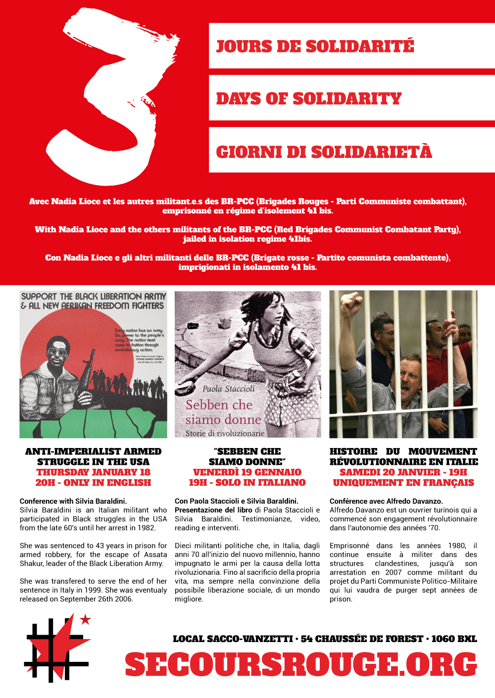 Week-end de solidarité avec les militant.e.s emprisonnés des BR-PCC 