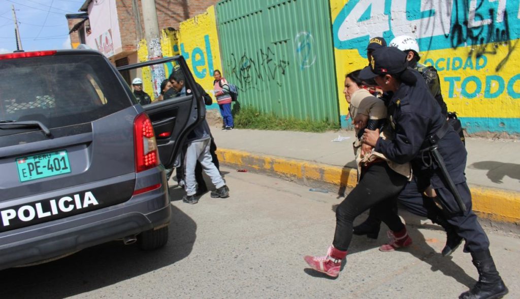 Arrestation lors d'une manifestation de paysans