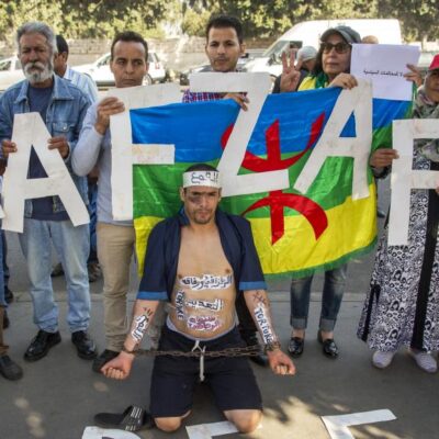 Manifestation de soutien à Nasser Zafzafi lors de l'ouverture du procès