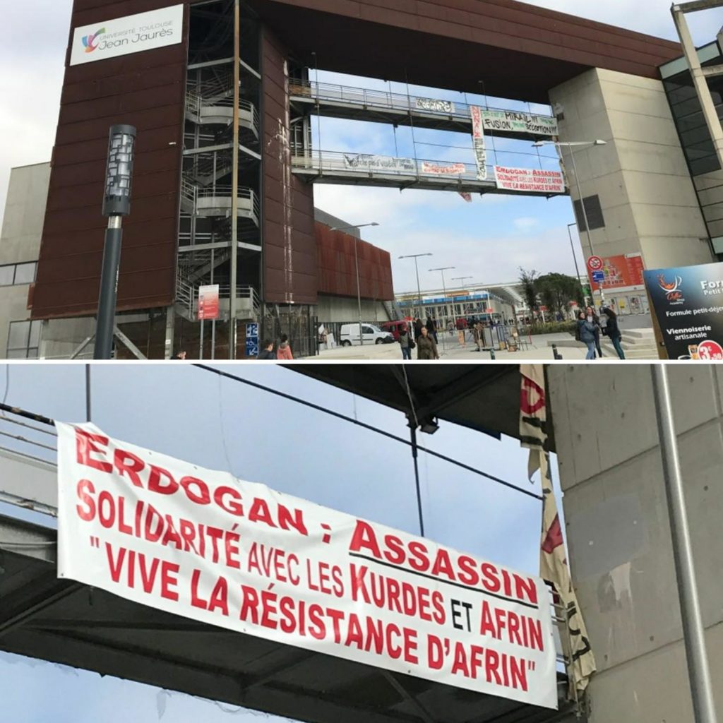 A l'entrée de l'Université Jean Jaurès à Toulouse