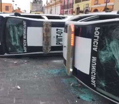 Une rue d'Ixtenco après les affrontements