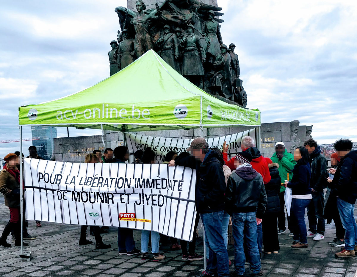 Rassemblement de solidarité avec Jiyed et Mounir