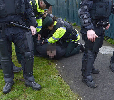 Une des arrestations samedi à Lurgan