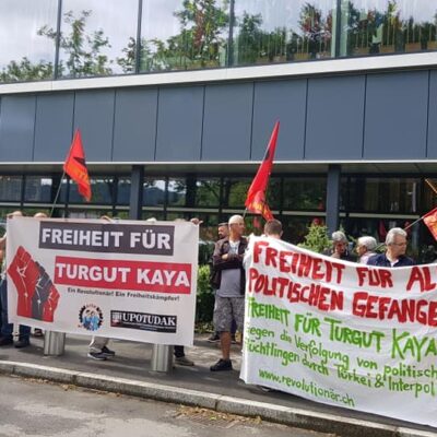 Rassemblement pour la libération de Turgut Kaya à Bern (Suisse).