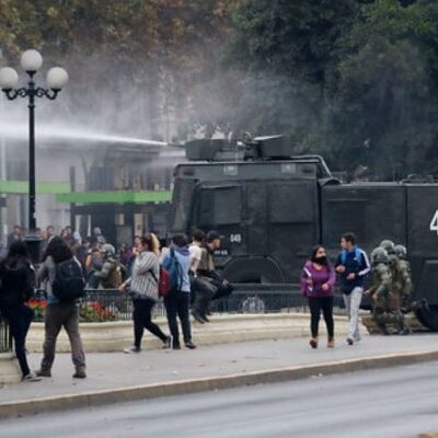L'intervention des Carabiniers hier à Santiago