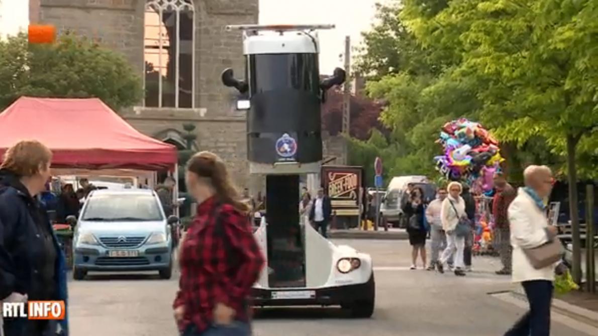 L'engin en test à Saint-Ghislain