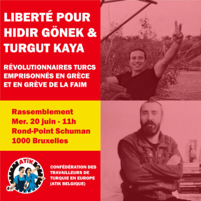 Rassemblement à Bruxelles pour Turgut Kaya et Hıdır Gönek