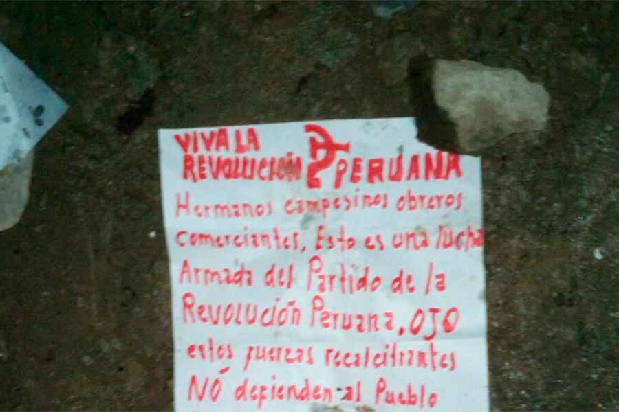 Le document laissé sur place par les guérilleros