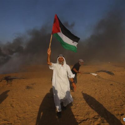 A la frontière de Gaza hier 6 juillet