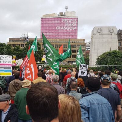 La mobilisation antifasciste à Glasgow