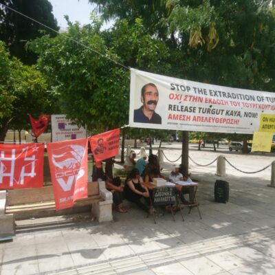 Calicot pour la libération de Turgut Kaya à Athènes