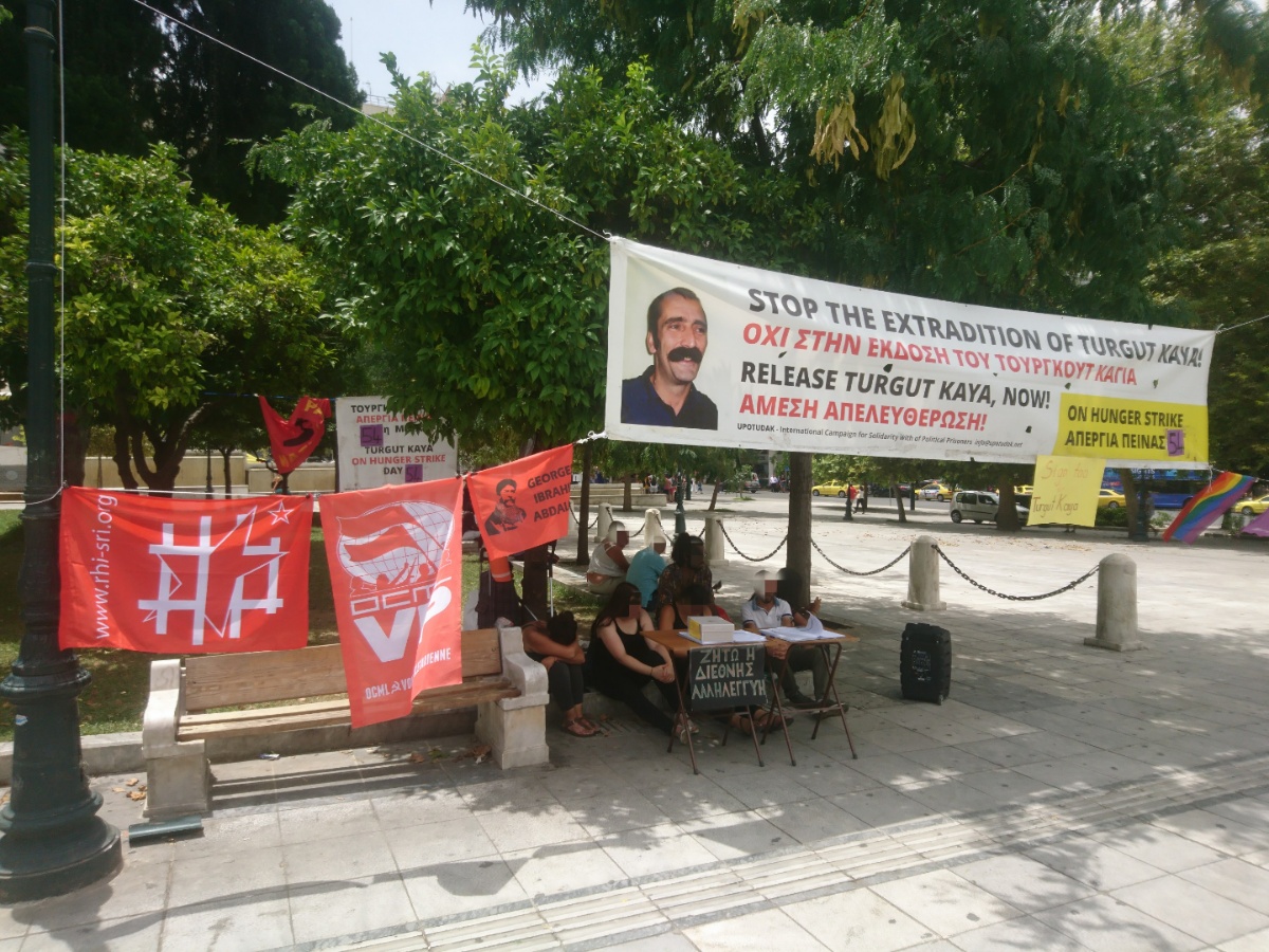 Calicot pour la libération de Turgut Kaya à Athènes