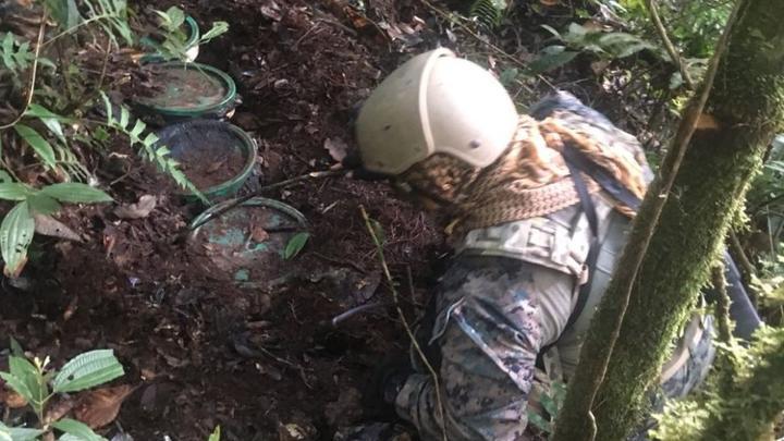 Un des dépots découverts dans la région VRAEM