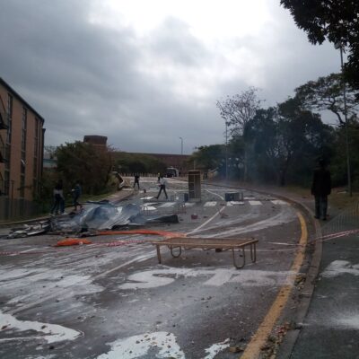 Le campus après les affrontements