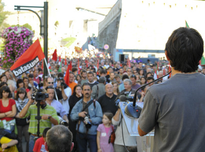Mobilisation à Bayonne, en 2008, en soutien aux militants d'abertzale Batasuna et d'EHAK