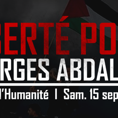 Mobilisation à la Fête de l'Humanité à Paris pour Georges Abdallah.