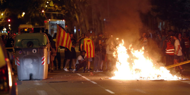 Les affrontements d'hier lundi à Barcelone