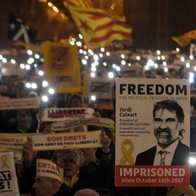 Manifestation poru les prisonniers indéopendantistes catalans (archive)