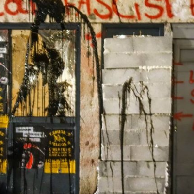 Photo du local néo-fasciste après l'attaque du mois d'avril