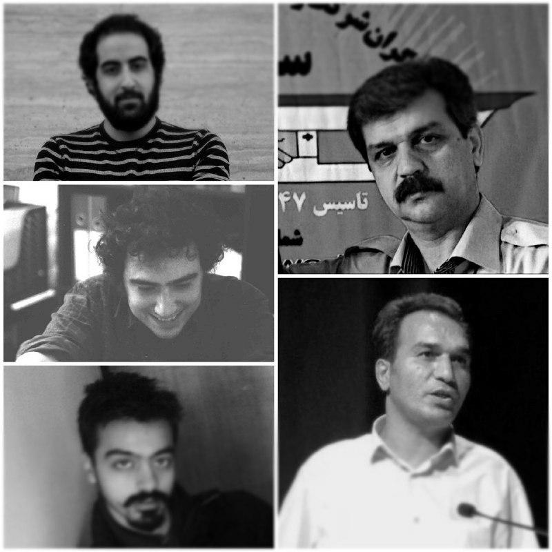 Amir Abbas Azaram Vand, Raham Yeganeh, Keyvan Mohtadi (à gauche), Reza Shahabi et Hassan Saeidi (à droite)