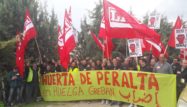 Manifestation des travailleurs grévistes d'Azkoiengo Huerta de Peralta