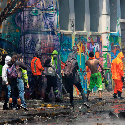 Les affrontements à Valparaiso