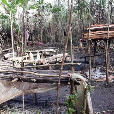 Le camp évacué par les guérilleros