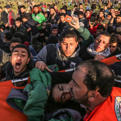 Evacuation d'un des blessés de ce vendredi 8 février