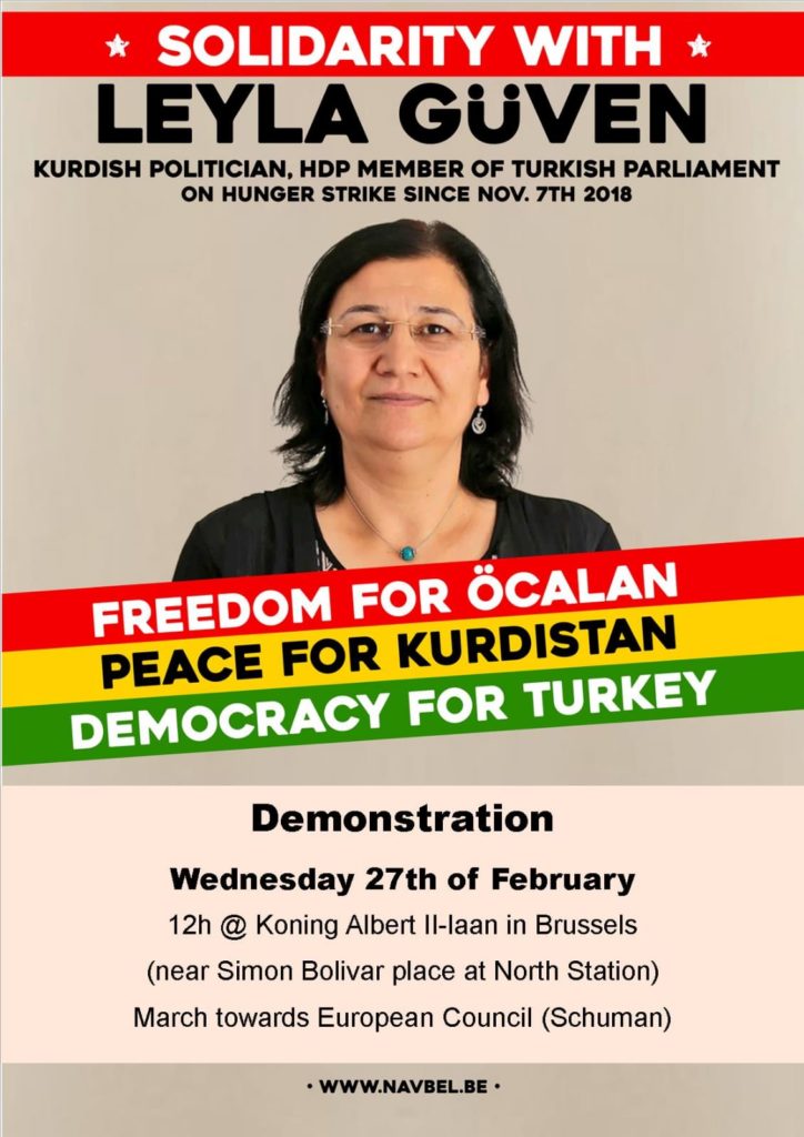 Manifestation de soutien à Leyla Güven et aux grévistes de la faim, mercredi 27 février 2019