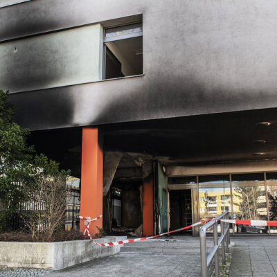 Les traces de l'incendie